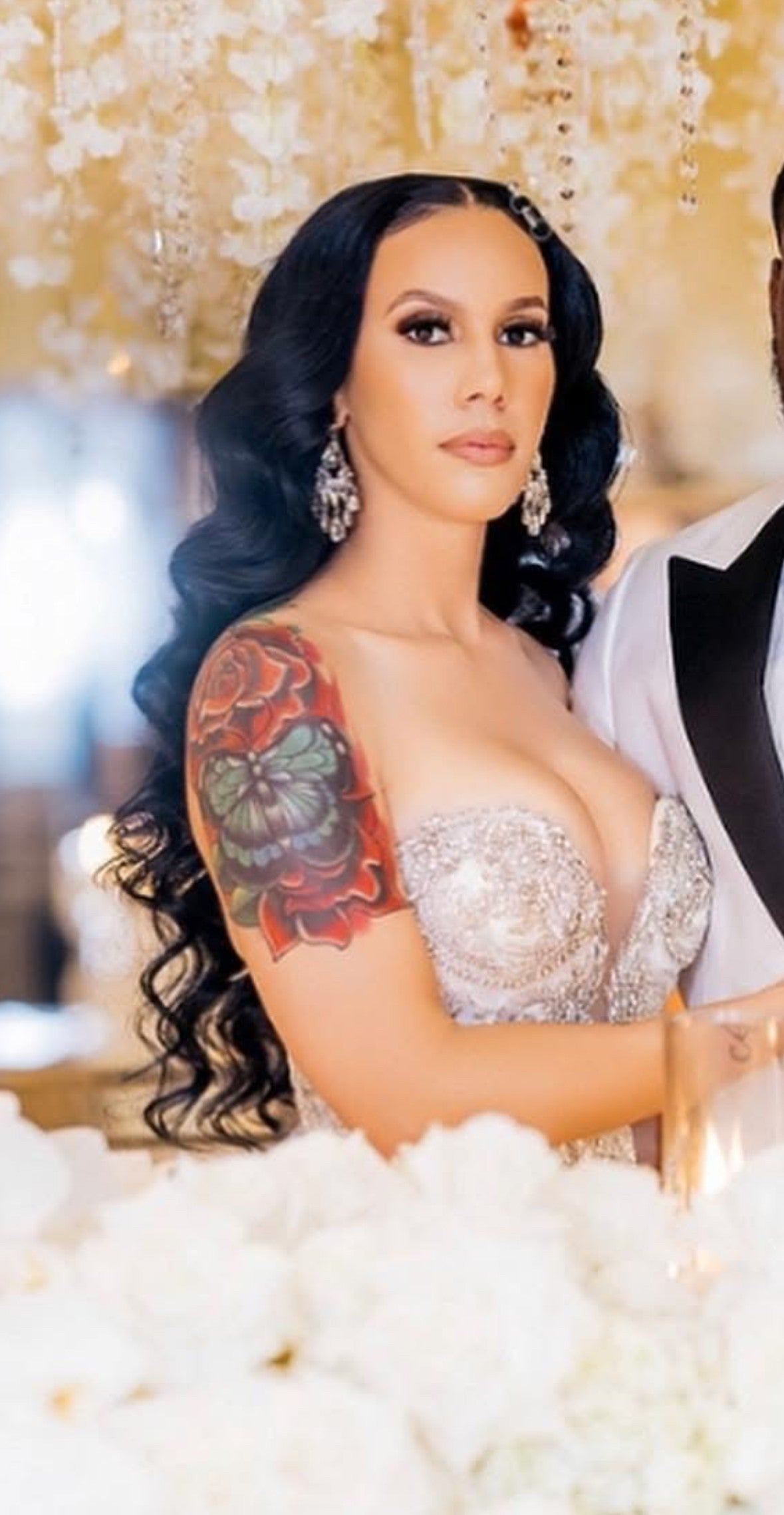 C2025-EA2777 - crystal beaded strapless wedding gown