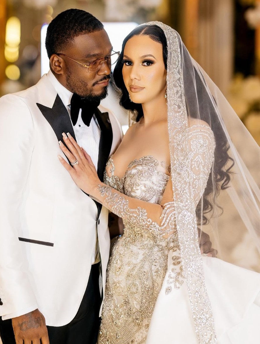 C2025-EA2777 - crystal beaded strapless wedding gown