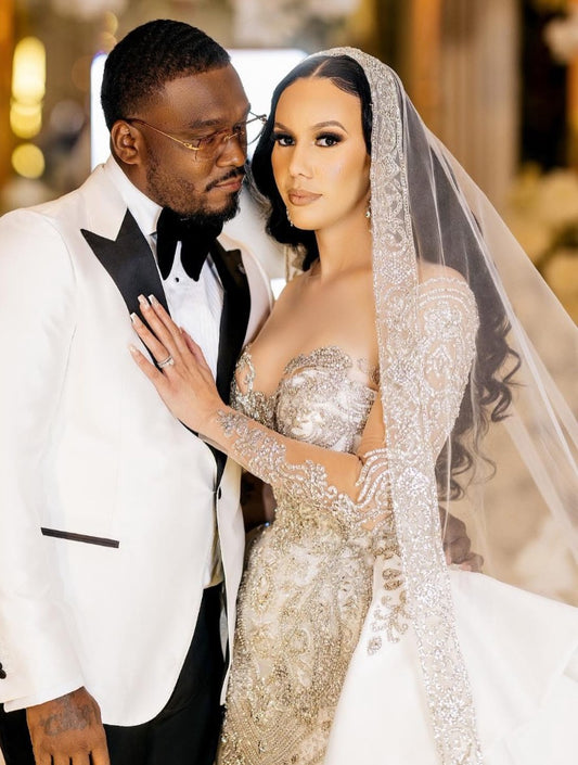 C2025-EA2777 - crystal beaded strapless wedding gown