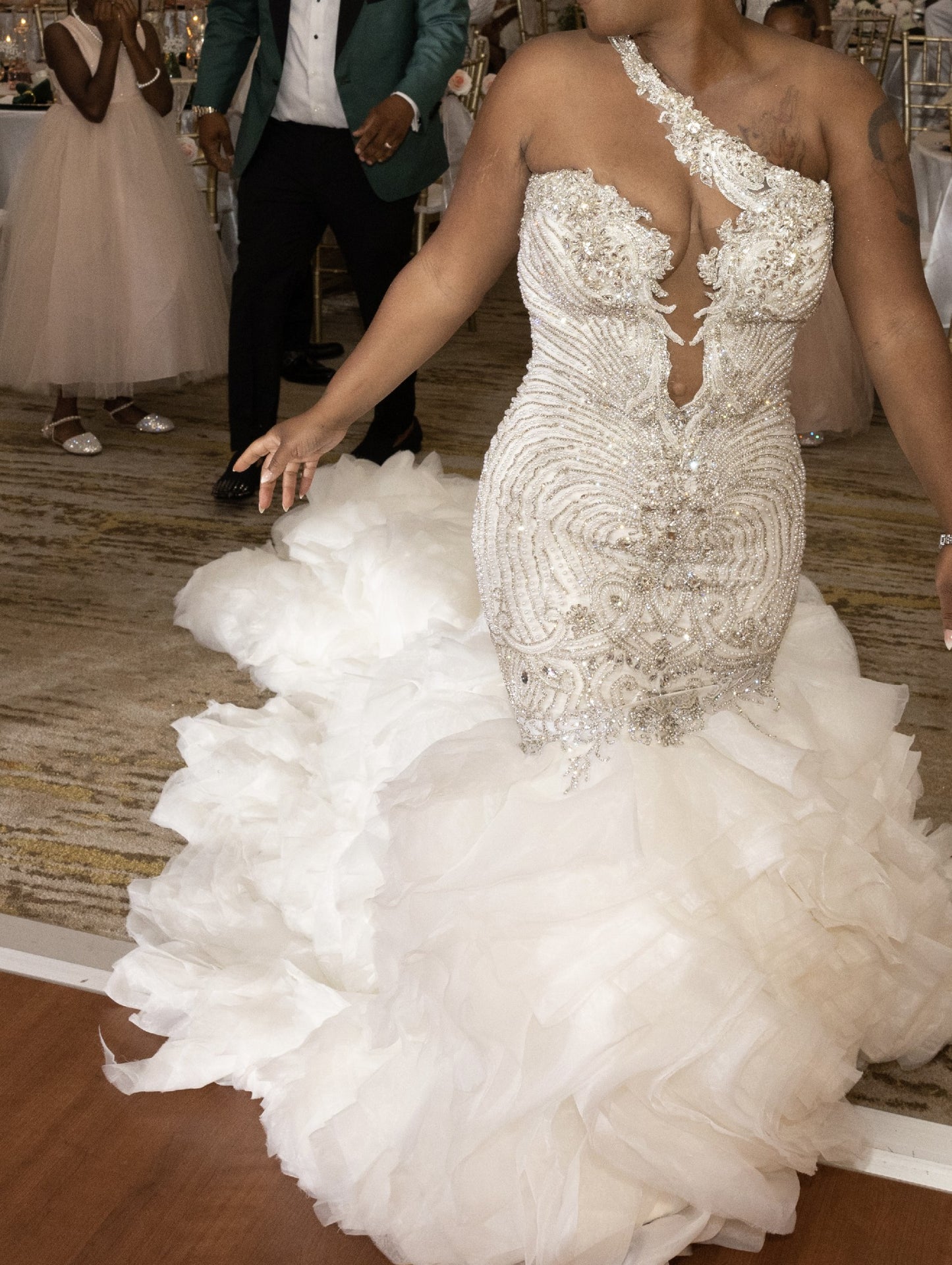 C2025-EA2735 - halter fit-to-flare beaded wedding gown