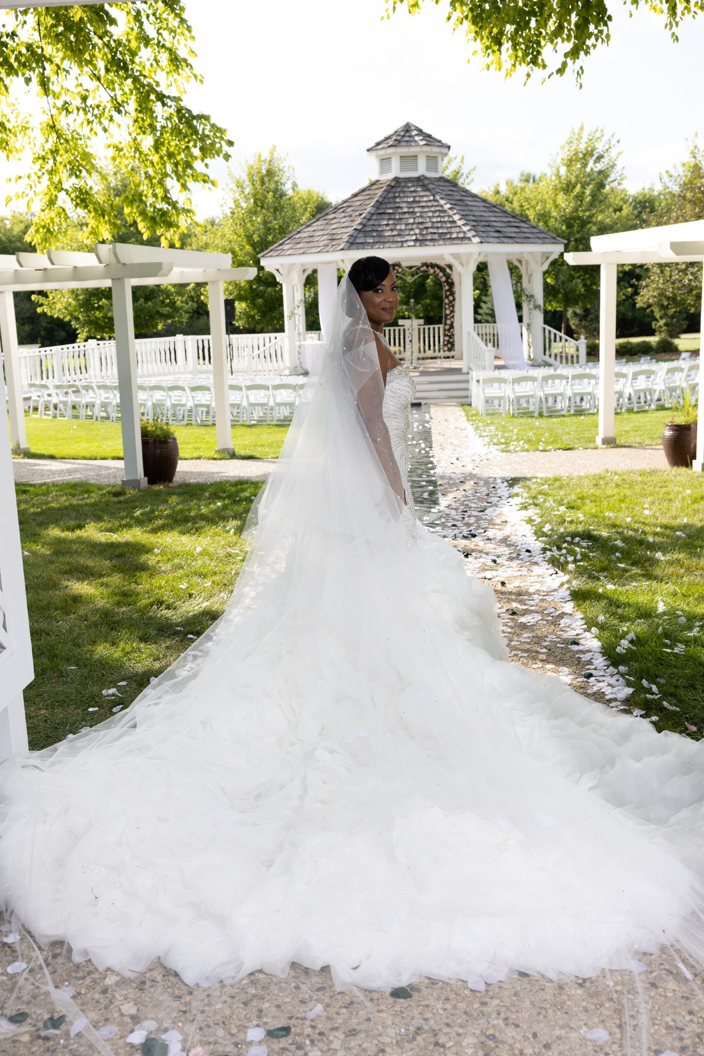 C2025-EA2735 - halter fit-to-flare beaded wedding gown