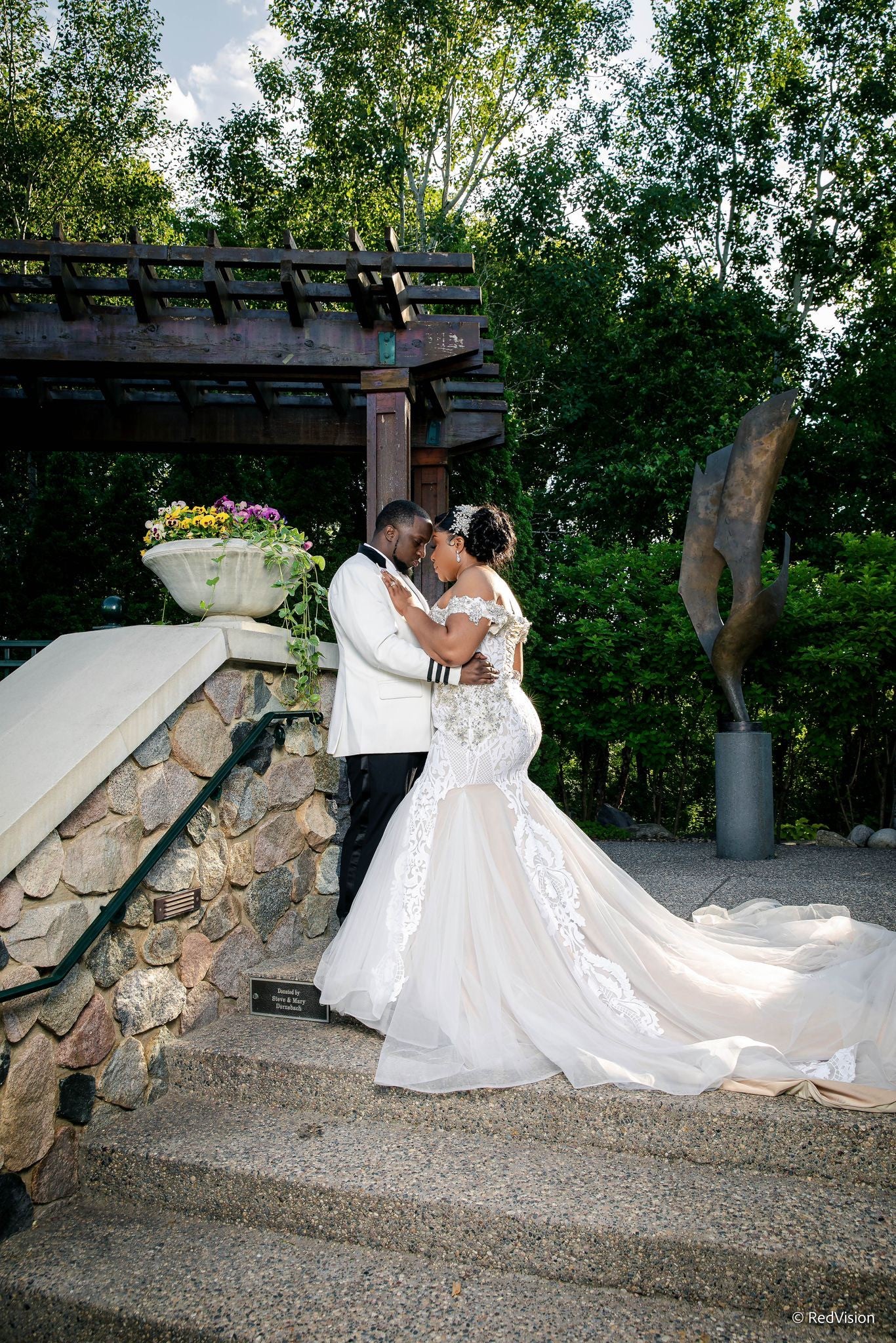 C2025-EA2815 - off the shoulder fit-and-flare beaded wedding gown