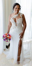 C2025-EA2838 - one shoulder halter beaded wedding gown