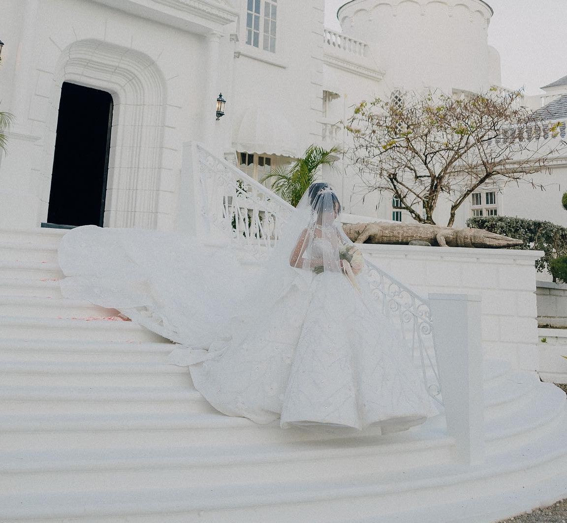 C2025-EA2940 - crystal bling collar ball gown wedding dress