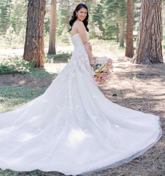 C2025-ES1174 - strapless a-line wedding gown