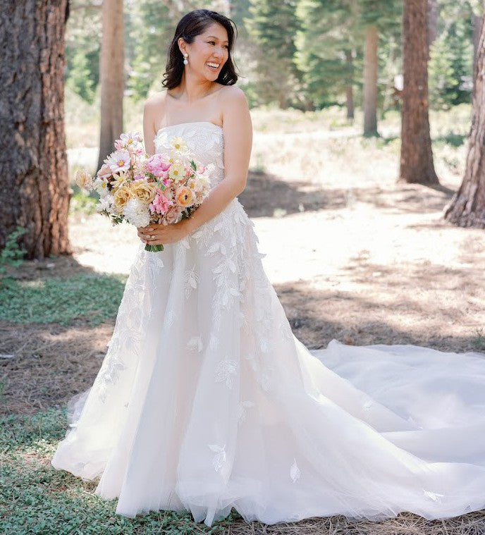 C2025-ES1174 - strapless a-line wedding gown