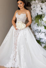 C2025-SK119 - strapless lace and embroidery mermaid wedding gown