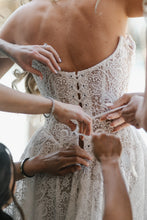 C2025-GL1176 - strapless lace corset a-line wedding gown