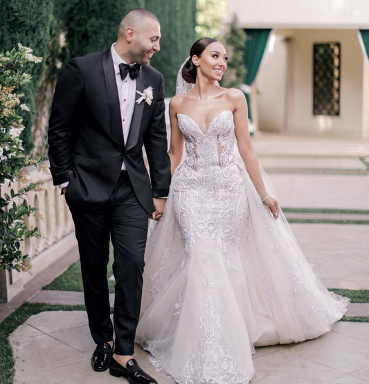 C2025-ID87 - strapless beaded couture wedding gown