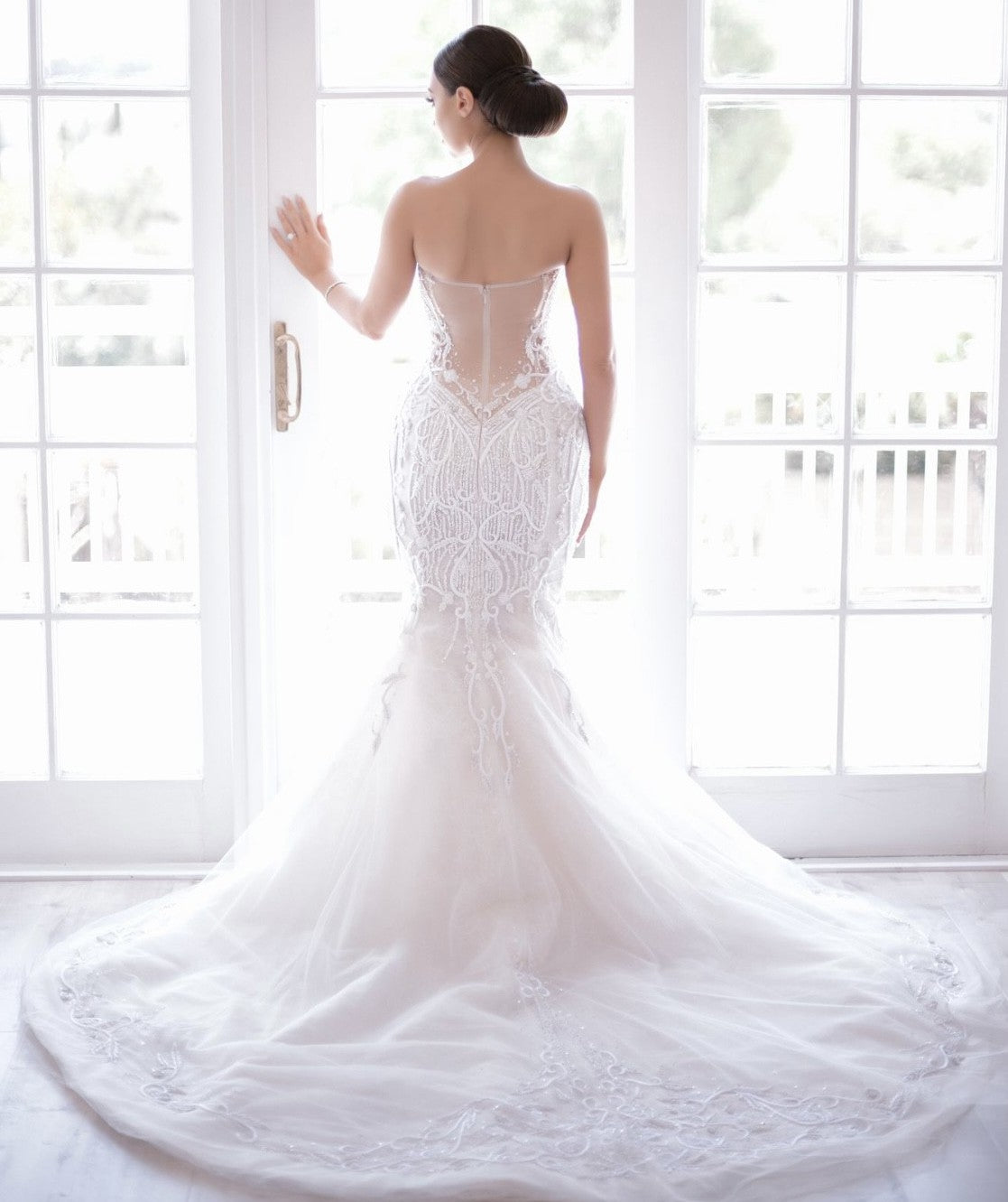 C2025-ID87 - strapless beaded couture wedding gown