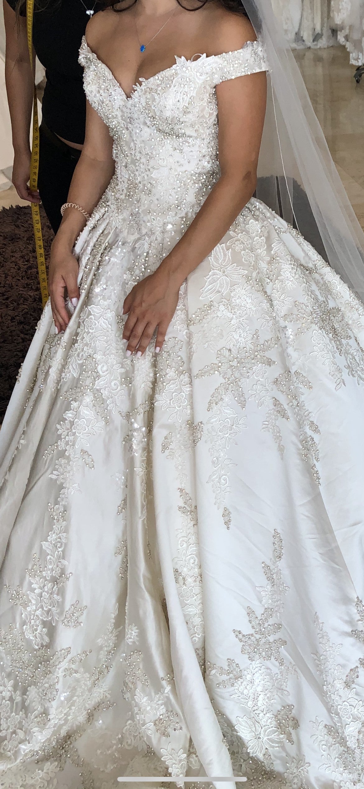 C2025-SY930 - beaded off the shoulder ball gown wedding dress