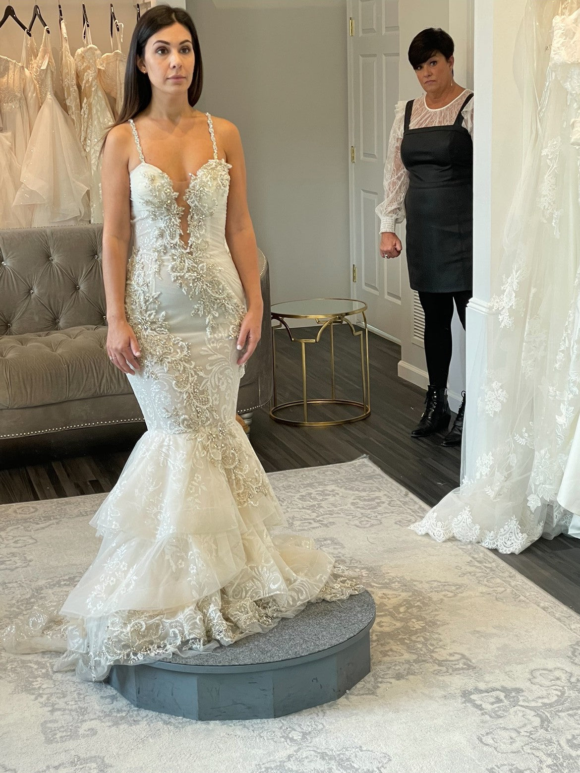 C2025-SY1001 - beaded fit-n-flare bling beaded wedding gown