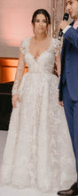 C2025-SY105 - sheer long sleeve embellished wedding ball gown