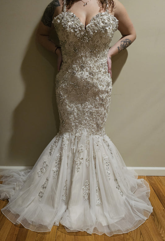 C2025-SY1044 - crystal beaded mermaid wedding gown