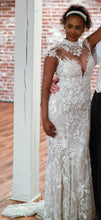 C2025-SY1086 - cap sleeve embroidered wedding gown