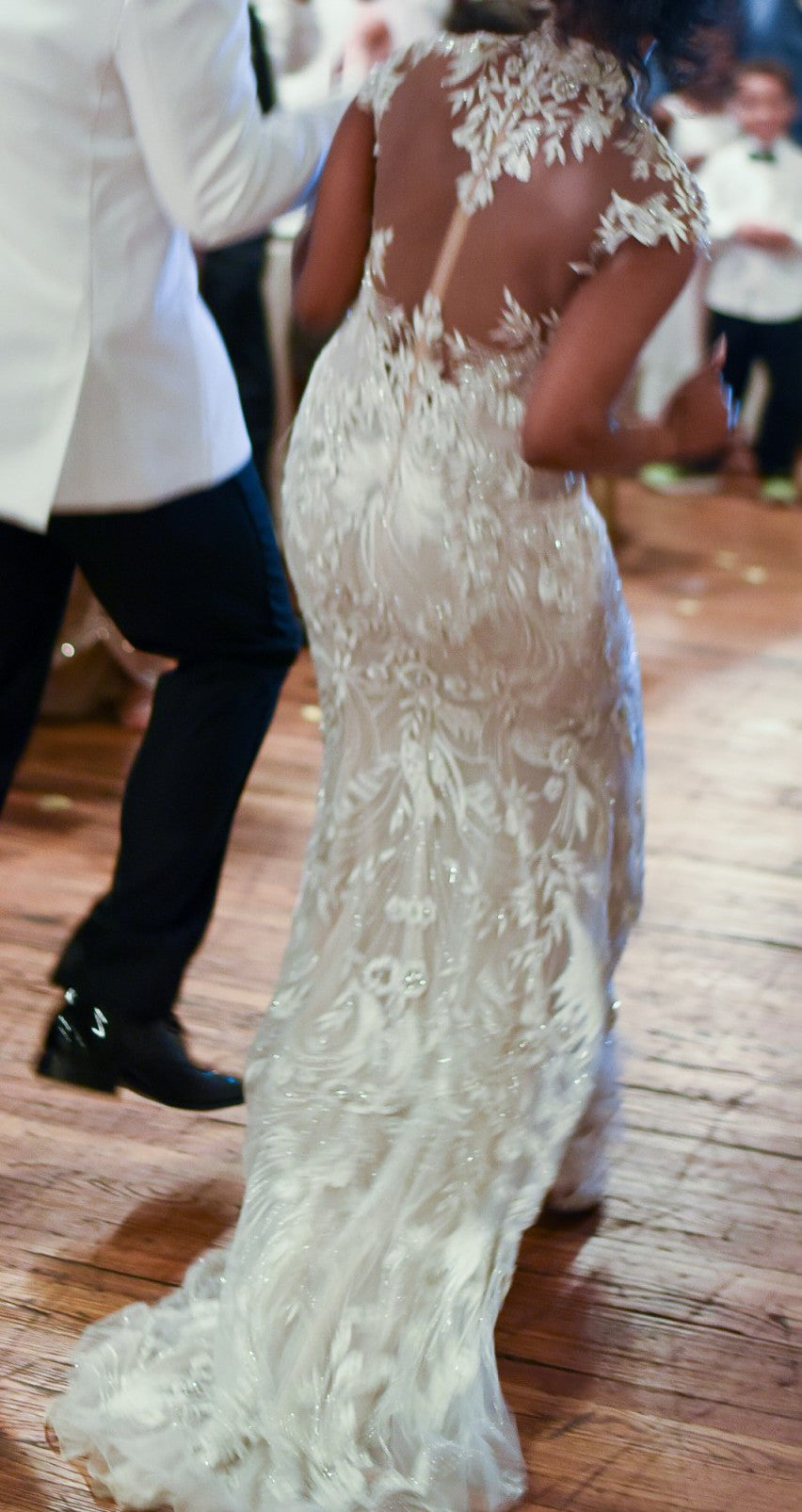 C2025-SY1086 - cap sleeve embroidered wedding gown