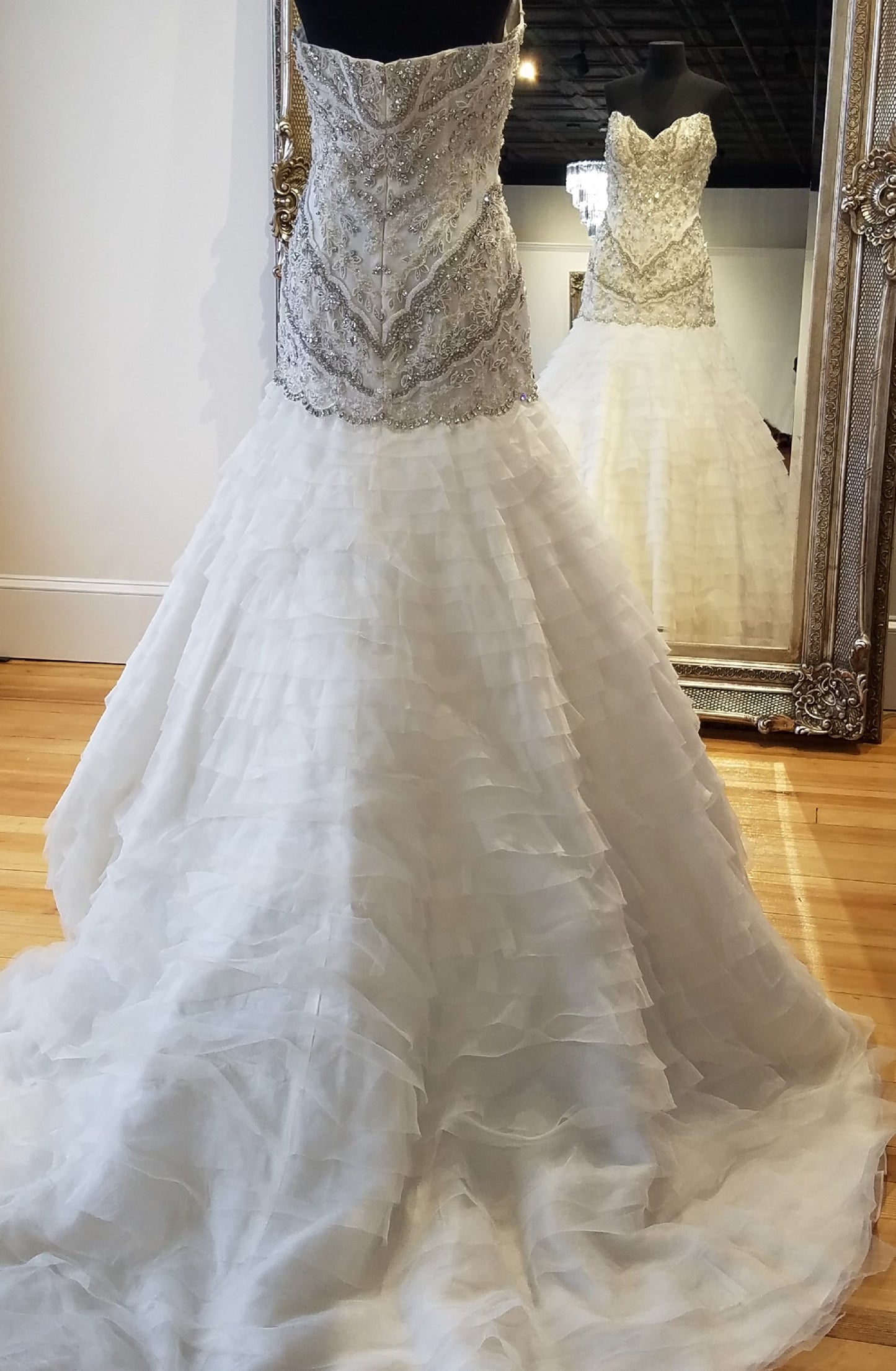 C2025-SY1088 - crystal beaded strapless fit-n-flare wedding gown