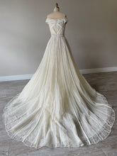 C2025-ES10 - off the shoulder empire waist ball gown wedding dress