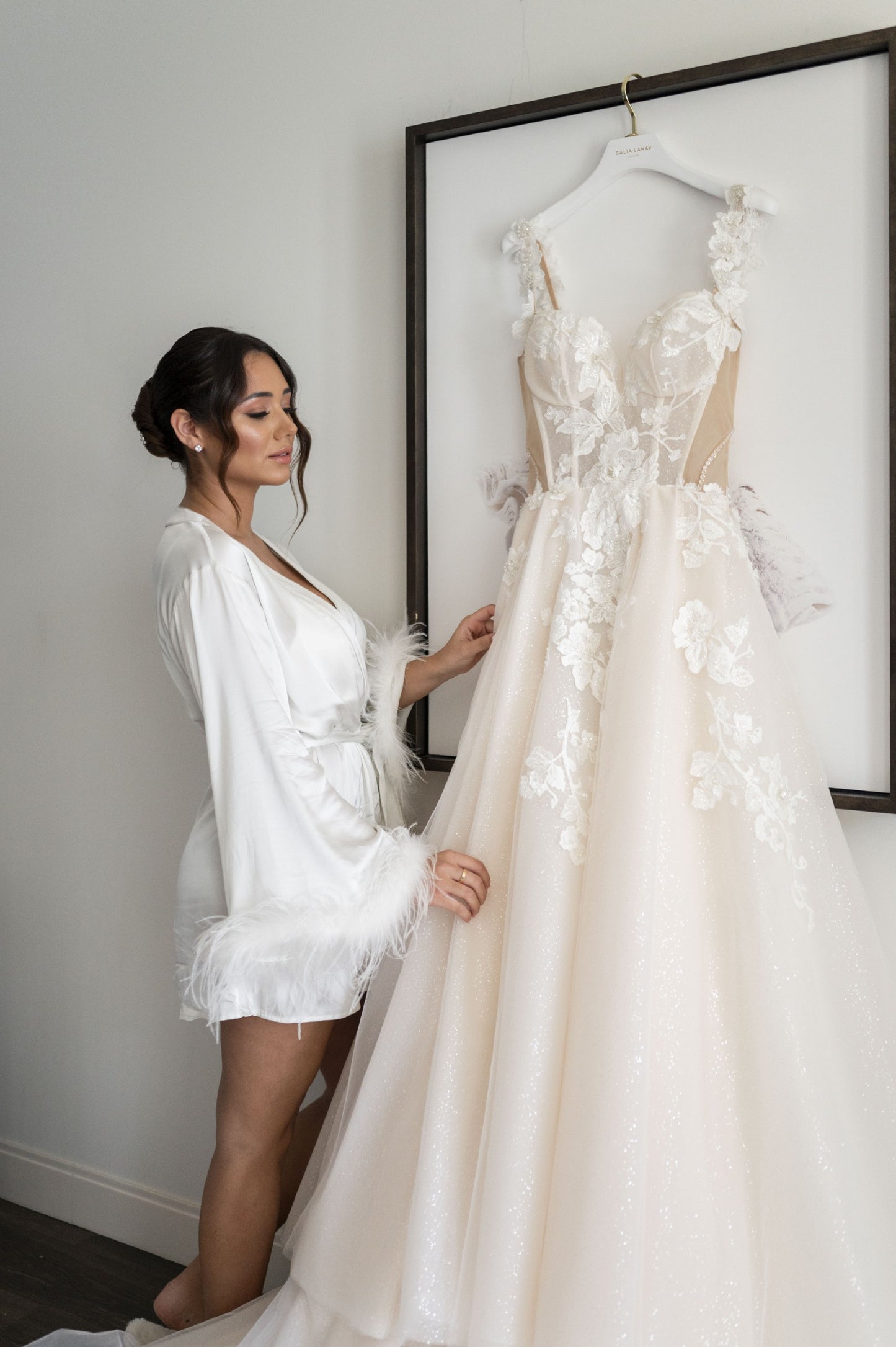 C2025-GLE - sleeveless open bust corset wedding ball gown