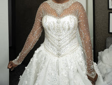 C2025-JLS04 - rhinestone crystal beaded wedding ball gown
