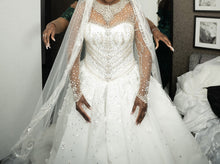 C2025-JLS04 - rhinestone crystal beaded wedding ball gown