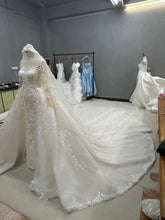 C2025-LS05K - Illusion neckline long sleeve embellished wedding gown