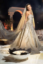 C2025-TWs05 - strapless beaded wedding gown