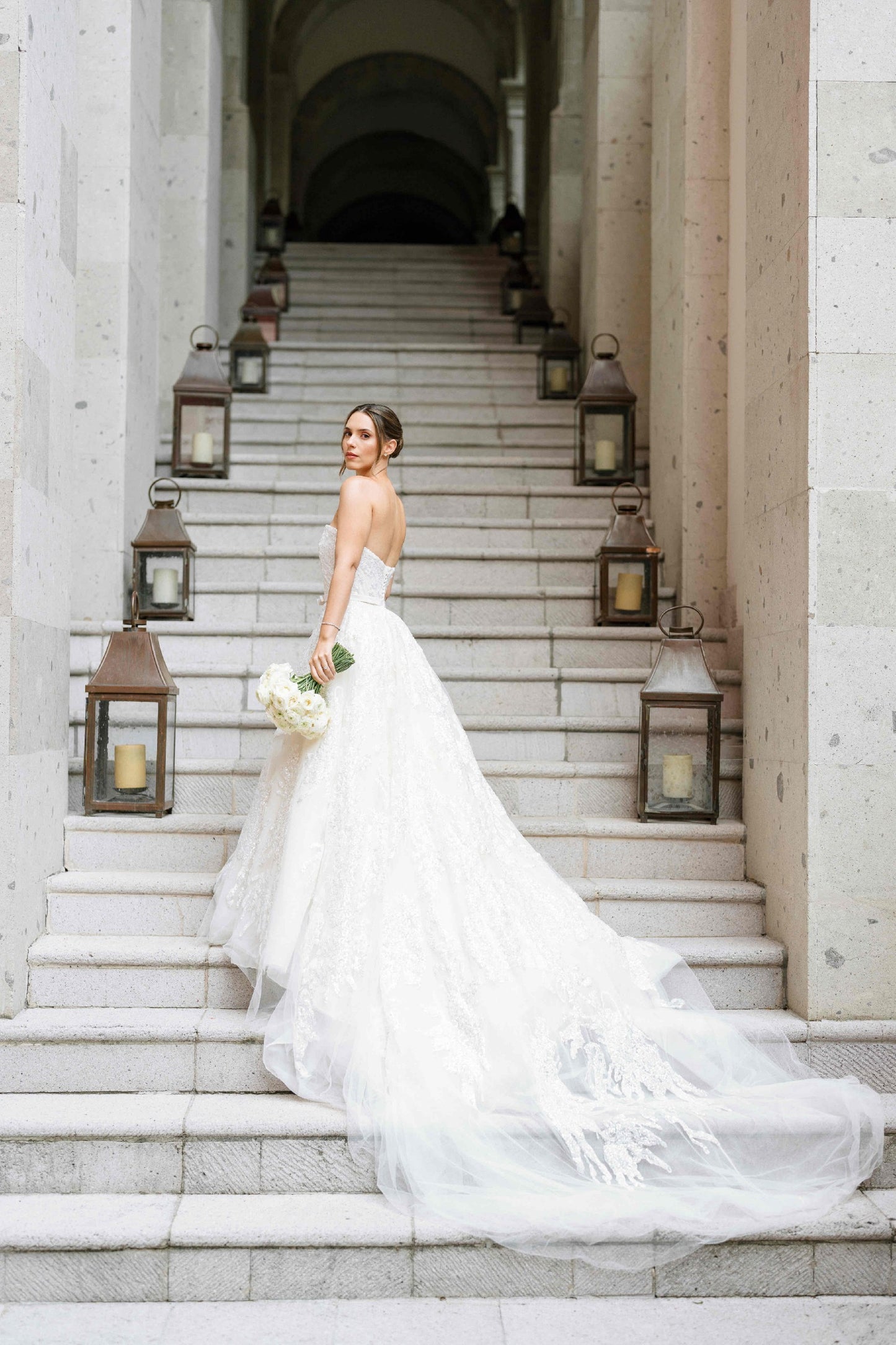 C2025-ES1725 - strapless beaded a-line wedding gown