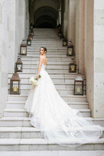 C2025-ES1725 - strapless beaded a-line wedding gown