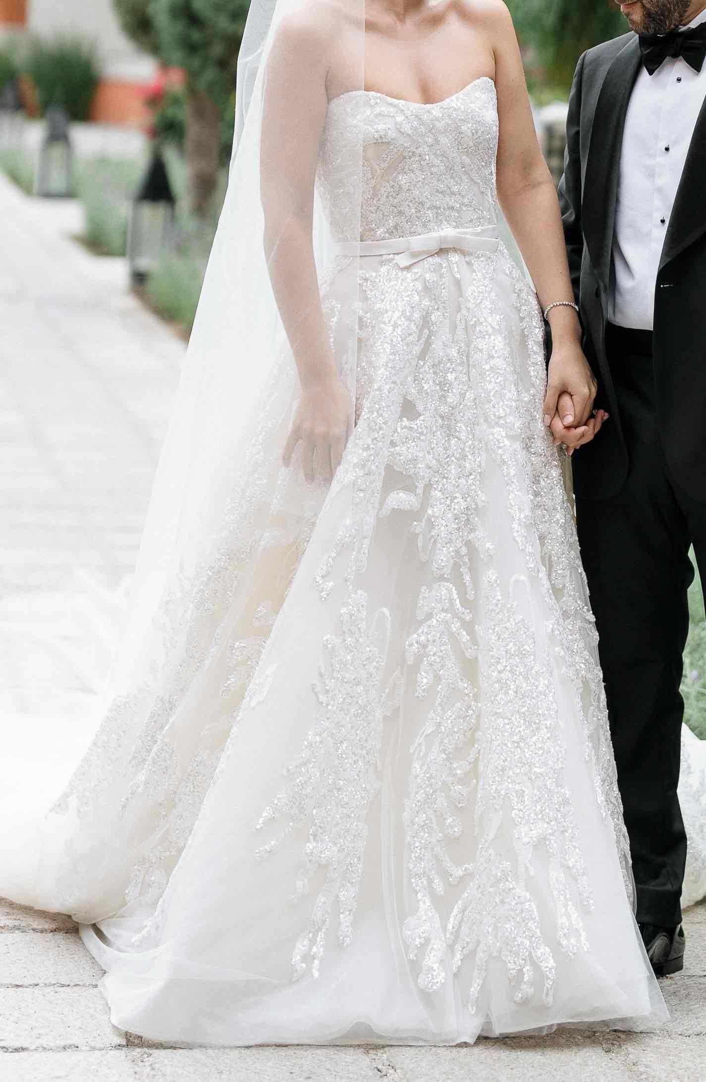 C2025-ES1725 - strapless beaded a-line wedding gown