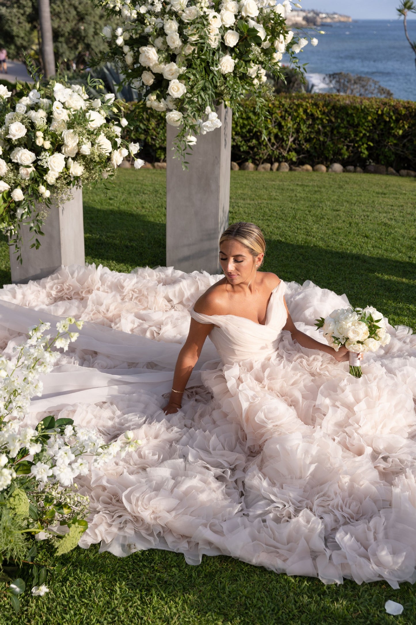 C2025-ML19 - off the shoulder plus size wedding dress