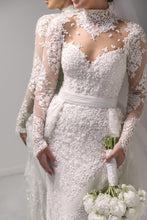 C2025-ZMLS01 - beaded long sleeve lace wedding gown