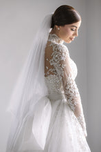 C2025-ZMLS01 - beaded long sleeve lace wedding gown
