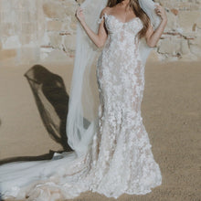C2025-GL02 - sheer nude mermaid wedding gown