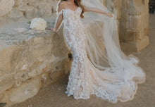 C2025-GL02 - sheer nude mermaid wedding gown