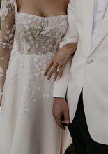 C2025-PCLS3 - sheer long sleeve beaded wedding gown