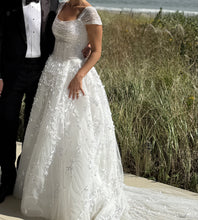 C2025-GH03 - short cap sleeve beaded wedding ball gown