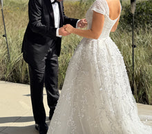 C2025-GH03 - short cap sleeve beaded wedding ball gown