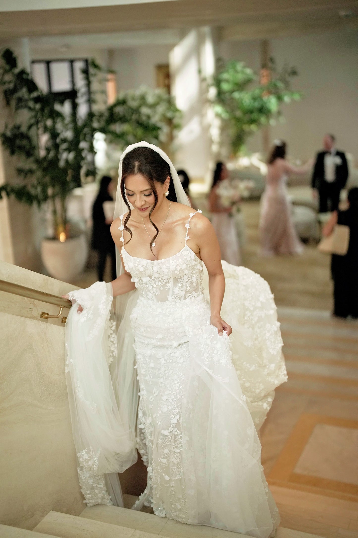 C2025-GLC3 - spaghetti strap a-line wedding gown