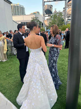 C2025-MZN4 - strapless a-line flower embellished wedding gown