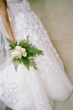 C2025-MZN4 - strapless a-line flower embellished wedding gown