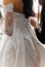 C2025-YM05 - off the shoulder pearl beaded lace wedding gown