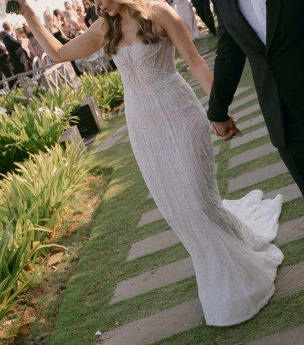 C2025-PC8 - sleeveless beaded wedding gown