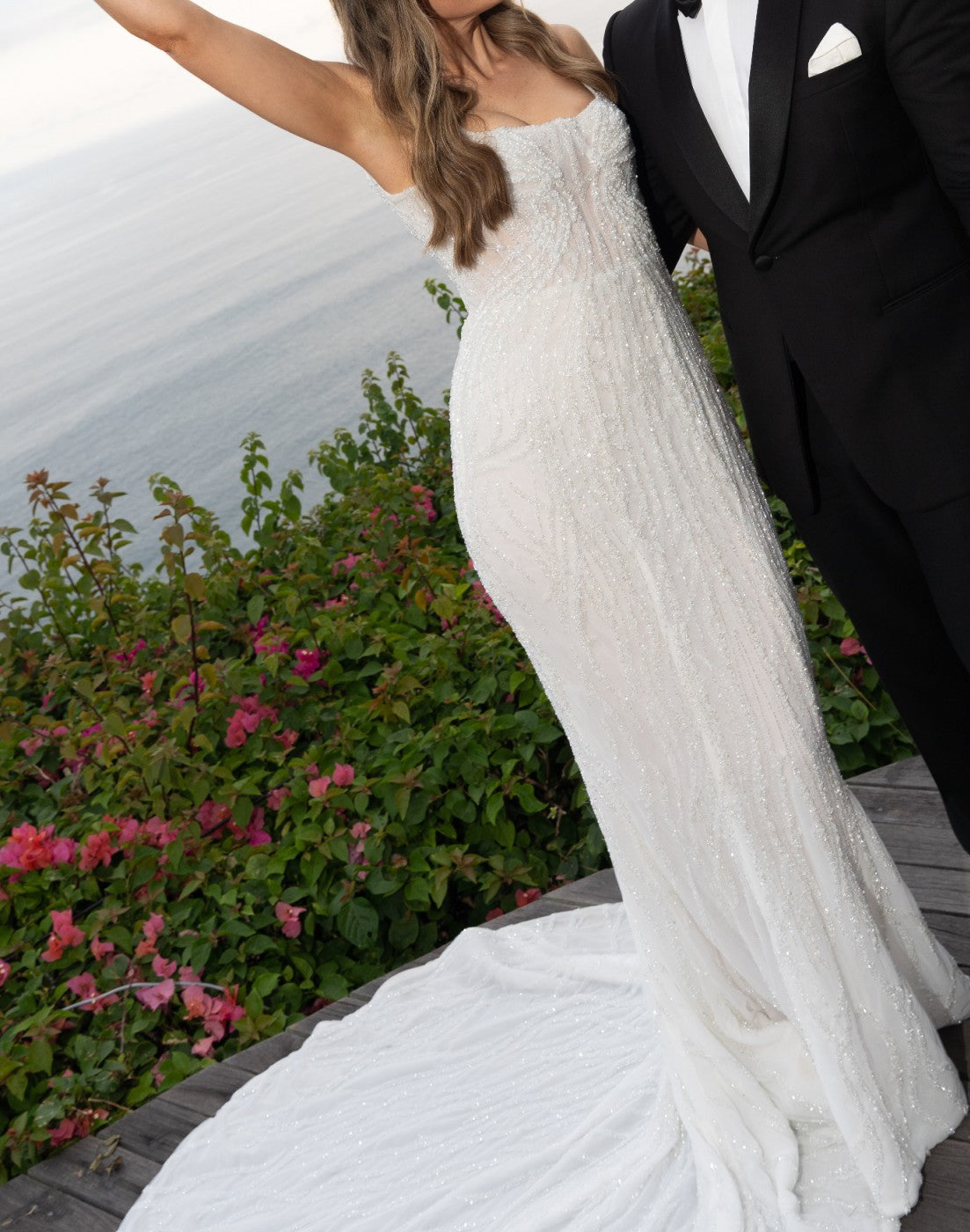 C2025-PC8 - sleeveless beaded wedding gown