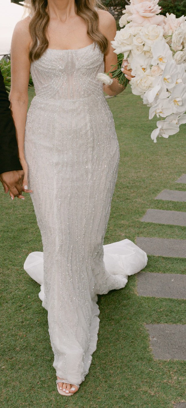 C2025-PC8 - sleeveless beaded wedding gown