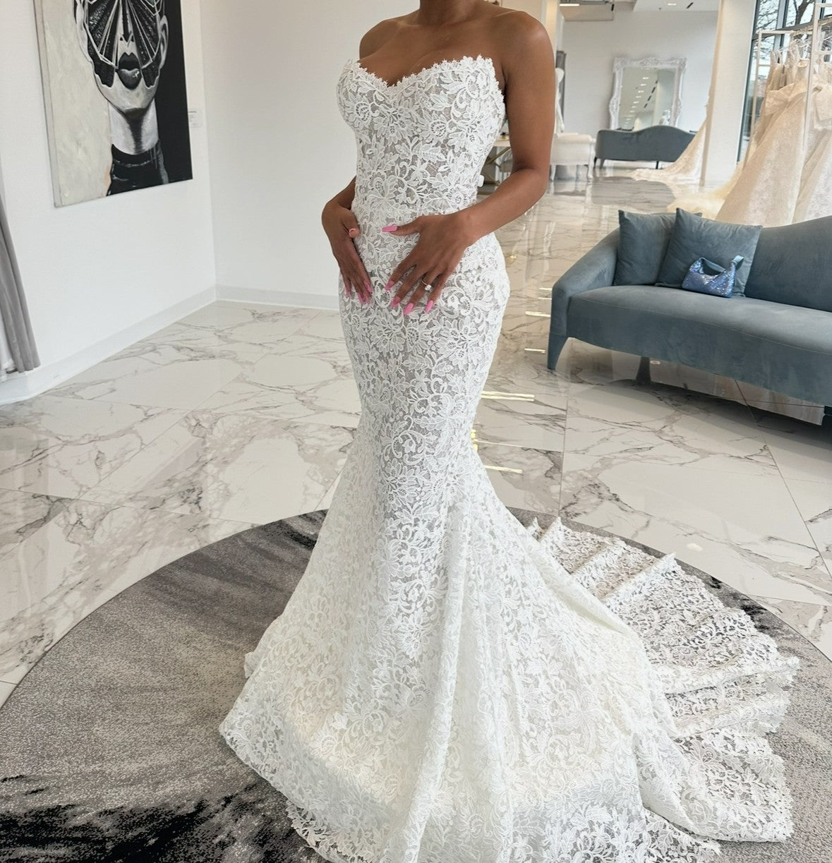 C2025-LPG9 - Long Sleeve Lace Wedding Gown