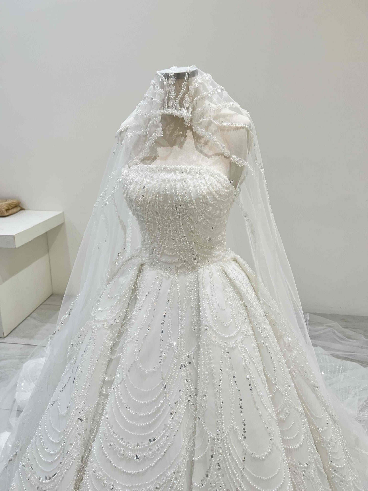 C2025-DH10 - strapless beaded ball gown wedding dress