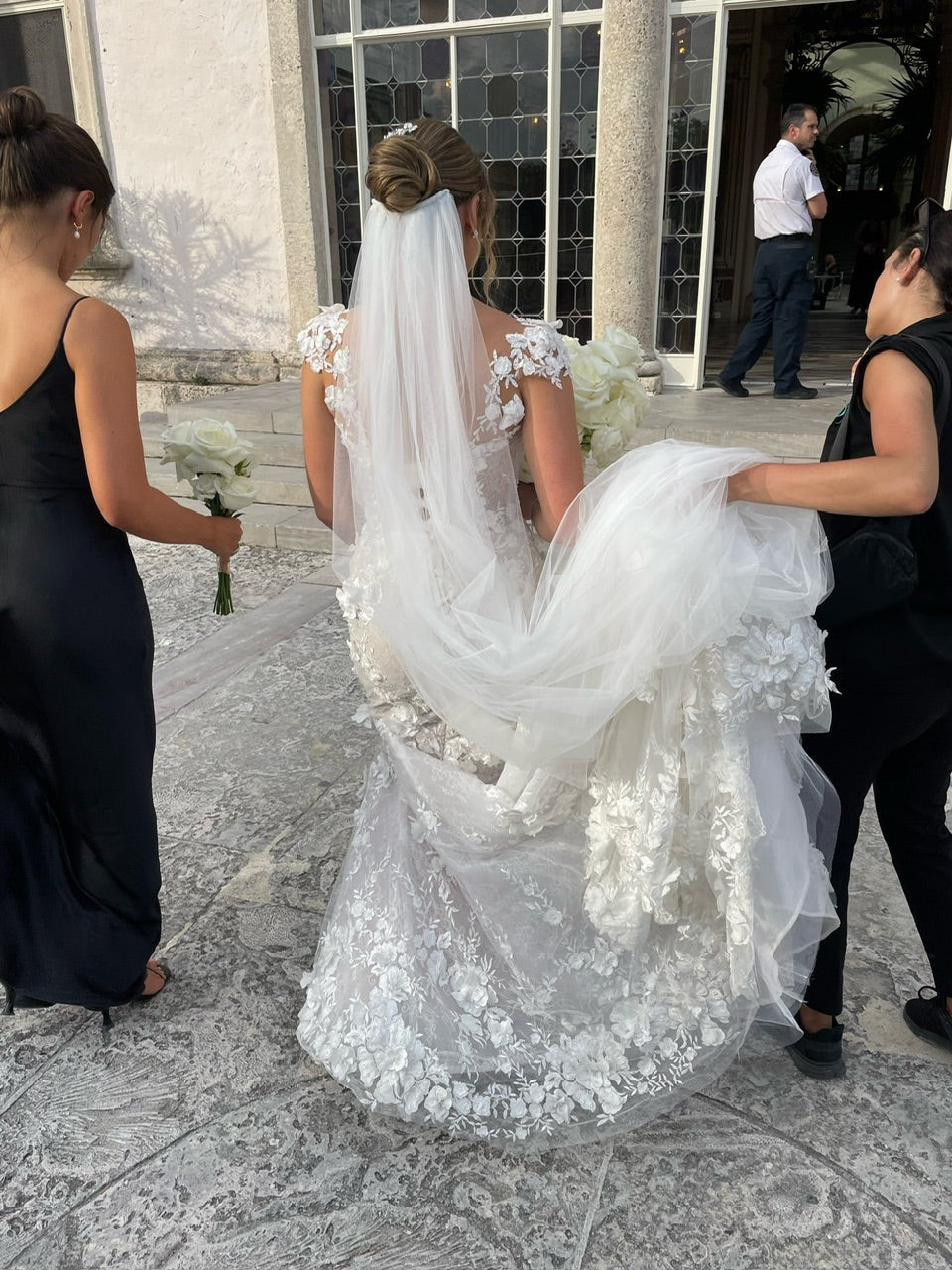 C2025-PT10 - fitted 3D embellished wedding gown