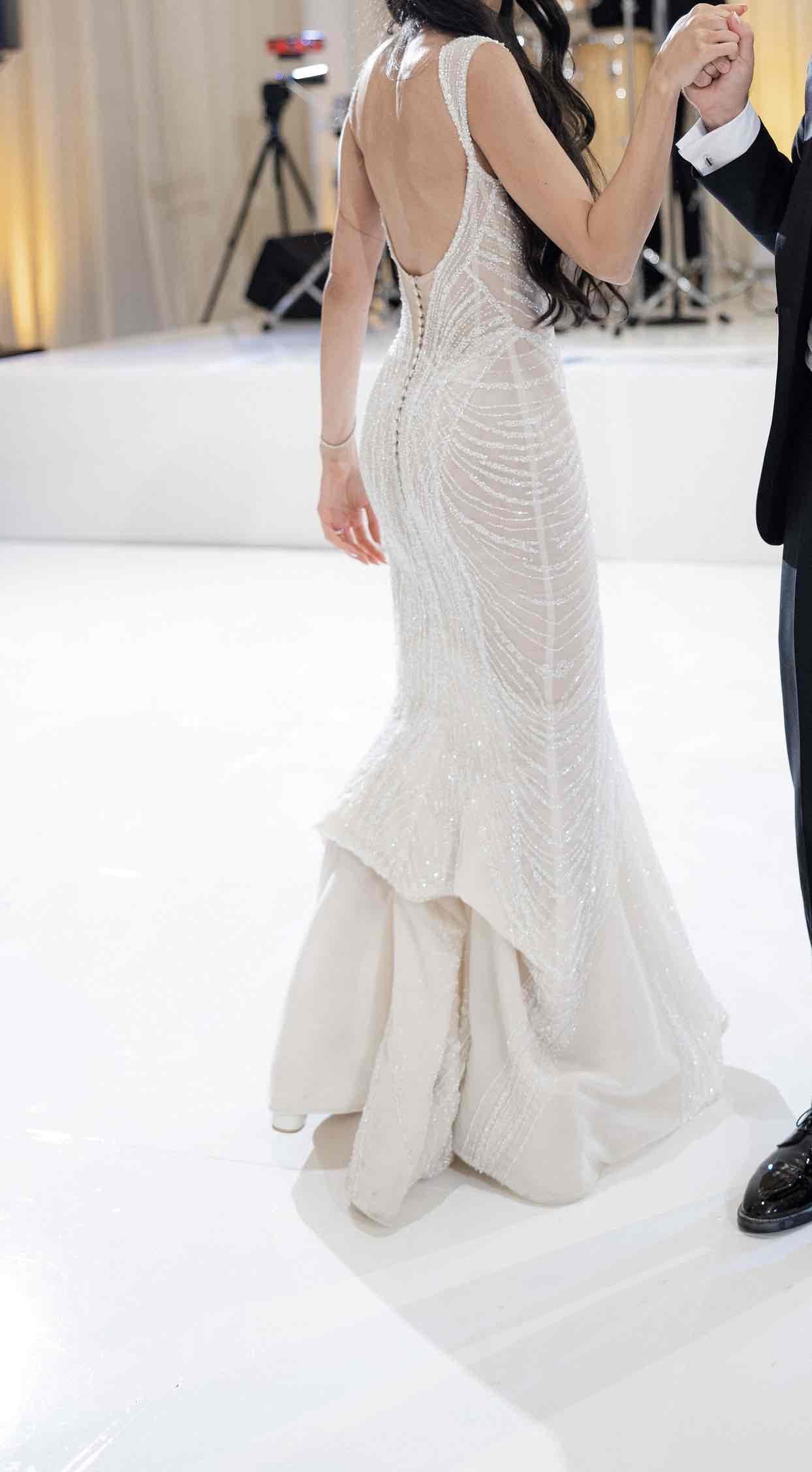 C2025-PCB10 - beaded backless fitted wedding gown