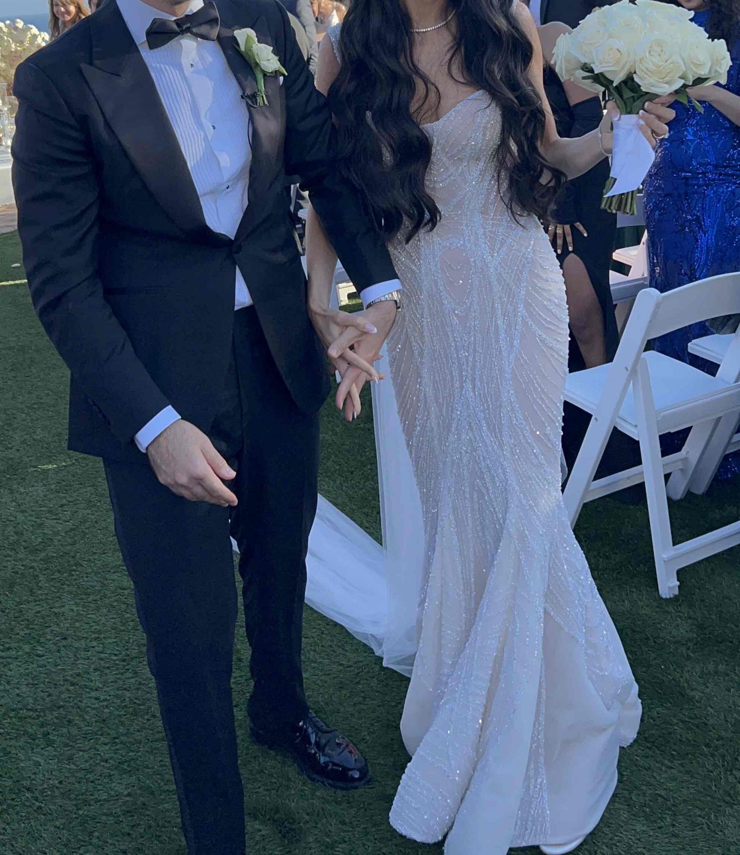 C2025-PCB10 - beaded backless fitted wedding gown